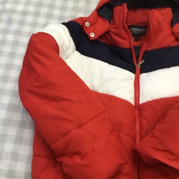 FAHRENHEIT active puffer winter coat jacket in Large red white blue - Picture 11 of 16